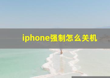 iphone强制怎么关机