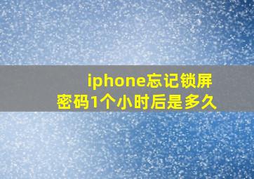 iphone忘记锁屏密码1个小时后是多久