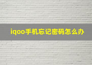 iqoo手机忘记密码怎么办