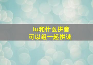 iu和什么拼音可以组一起拼读