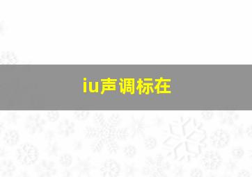 iu声调标在