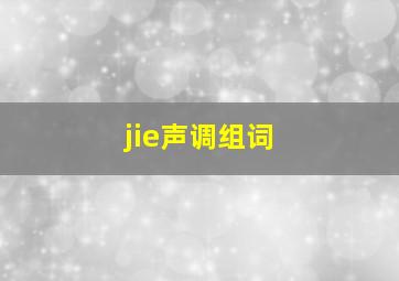 jie声调组词