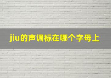 jiu的声调标在哪个字母上