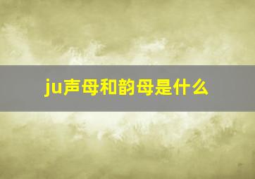 ju声母和韵母是什么