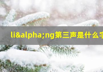 liαng第三声是什么字