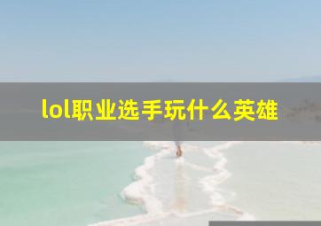 lol职业选手玩什么英雄