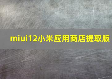 miui12小米应用商店提取版