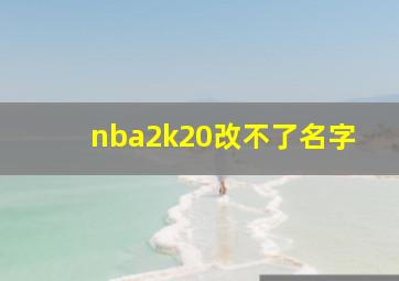 nba2k20改不了名字