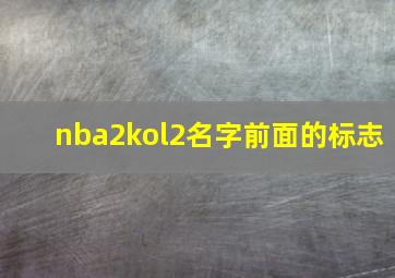 nba2kol2名字前面的标志