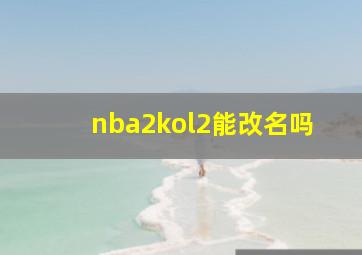 nba2kol2能改名吗