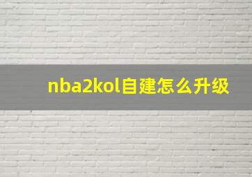 nba2kol自建怎么升级