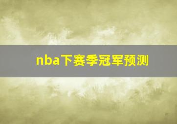 nba下赛季冠军预测