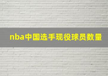 nba中国选手现役球员数量