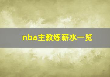 nba主教练薪水一览