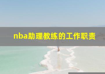 nba助理教练的工作职责