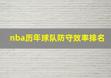 nba历年球队防守效率排名