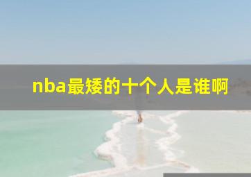 nba最矮的十个人是谁啊