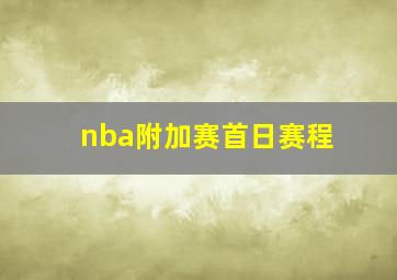 nba附加赛首日赛程