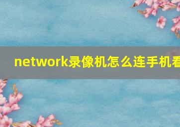 network录像机怎么连手机看