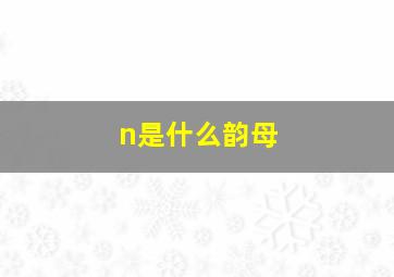 n是什么韵母