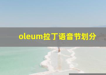 oleum拉丁语音节划分