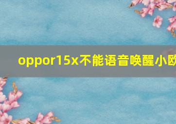 oppor15x不能语音唤醒小欧