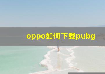 oppo如何下载pubg