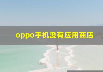 oppo手机没有应用商店