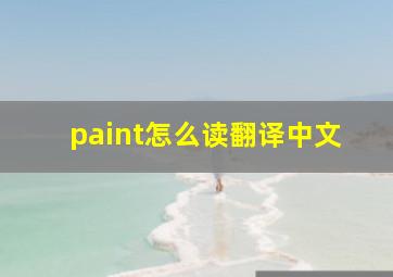 paint怎么读翻译中文