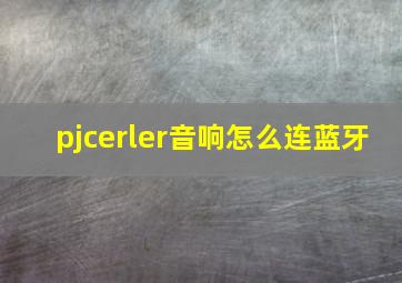 pjcerler音响怎么连蓝牙