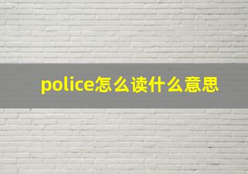 police怎么读什么意思