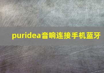 puridea音响连接手机蓝牙