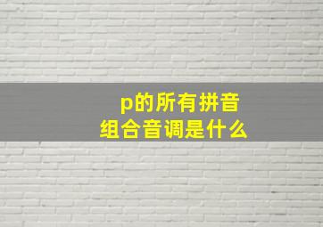 p的所有拼音组合音调是什么