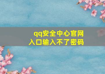 qq安全中心官网入口输入不了密码