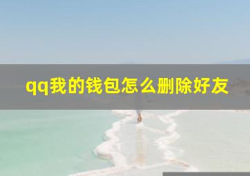 qq我的钱包怎么删除好友