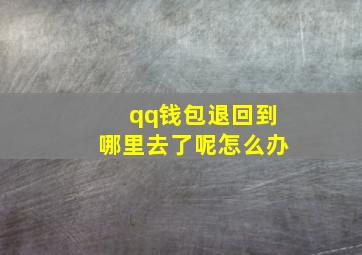 qq钱包退回到哪里去了呢怎么办