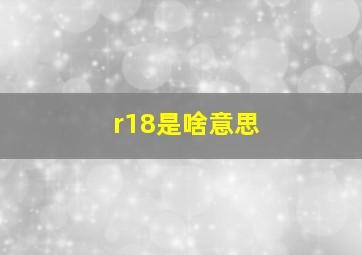 r18是啥意思