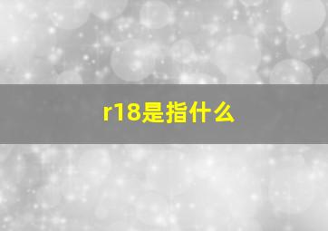 r18是指什么