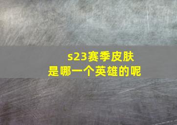 s23赛季皮肤是哪一个英雄的呢