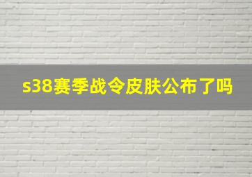 s38赛季战令皮肤公布了吗