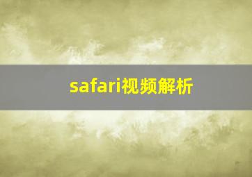 safari视频解析