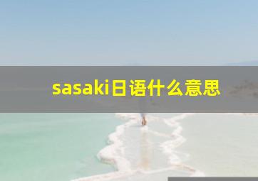 sasaki日语什么意思