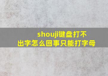 shouji键盘打不出字怎么回事只能打字母