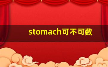 stomach可不可数