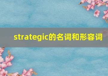 strategic的名词和形容词