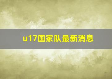 u17国家队最新消息