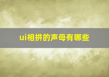 ui相拼的声母有哪些