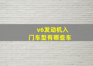 v6发动机入门车型有哪些车