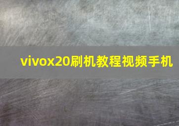 vivox20刷机教程视频手机