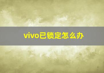 vivo已锁定怎么办